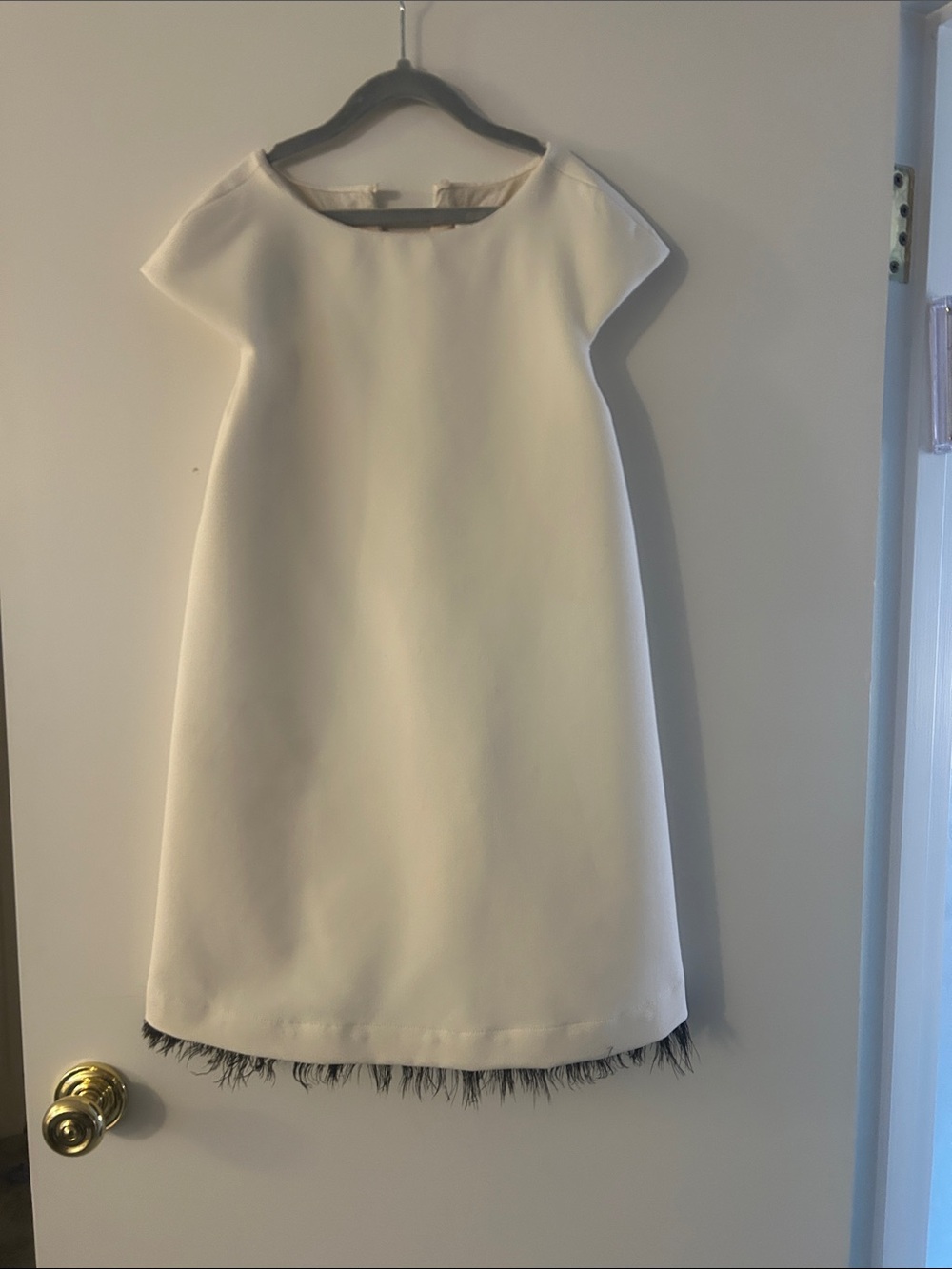 Zara kids Dress with Black Feather Hem size 12
